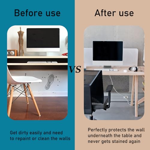 VOVCIG Under-Desk Wall Protector, 31.5 X 23.6 inch Felt Cloth Wall Sticker Easy to Install Wall Protector from Furniture Sheet, Removes Without Residue - Image 2