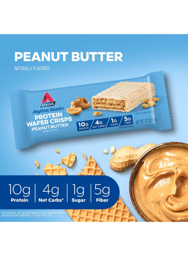 Atkins Anytime Snacks Protein Wafer Crisps Peanut Butter 5 Bars 1.27 oz (36 g) Each - Image 3