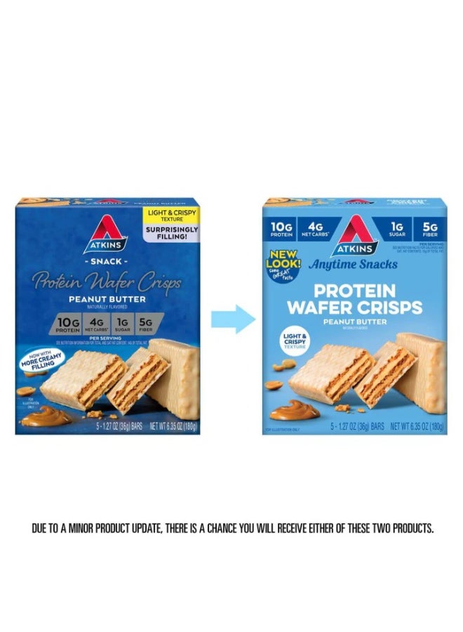 Atkins Anytime Snacks Protein Wafer Crisps Peanut Butter 5 Bars 1.27 oz (36 g) Each - Image 2