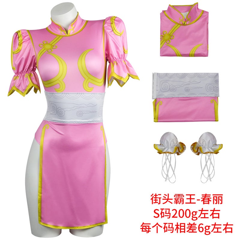 Loquat Street Fighter 6 Chunli cos Clothes Halloween Tight One-piece Clothes Chunli Cheongsam Stage Performance Game Clothes - Image 1