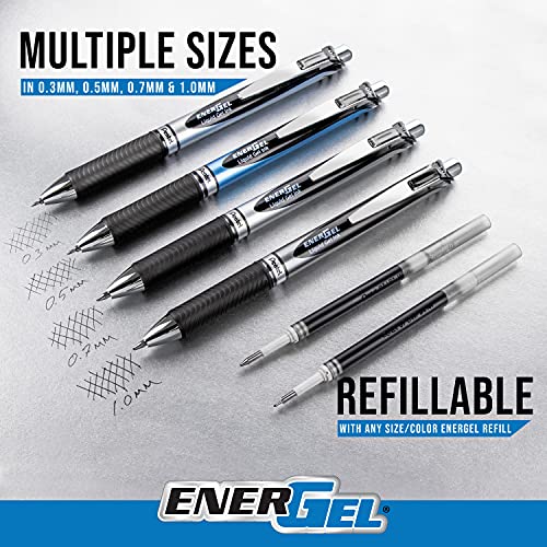 Pentel قلم جل سائل قابل للسحب من بنتل EnerGel RTX، تغيير اللون، 0.7 مم، بني، حبر بني وبورجوندي، عبوة من 3 أقلام (BL77CHABP3M) - Image 2