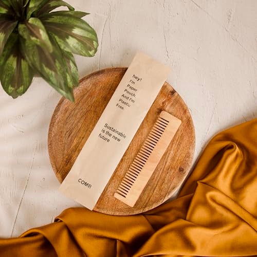 Clayherbs Pack-100 Sustainable Bamboo Comb, Handmade Wooden hair bamboo comb, Poclet size, Travel Friendly, Anti Static Comb for Hair Growth - Image 1