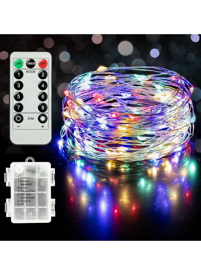 هيان أضواء الجنية 5 أمتار 50 سلسلة أضواء LED تعمل بالبطارية مع أضواء سلكية مقاومة للماء عن بعد للأضواء الزخرفية الداخلية أو الخارجية - Image 1