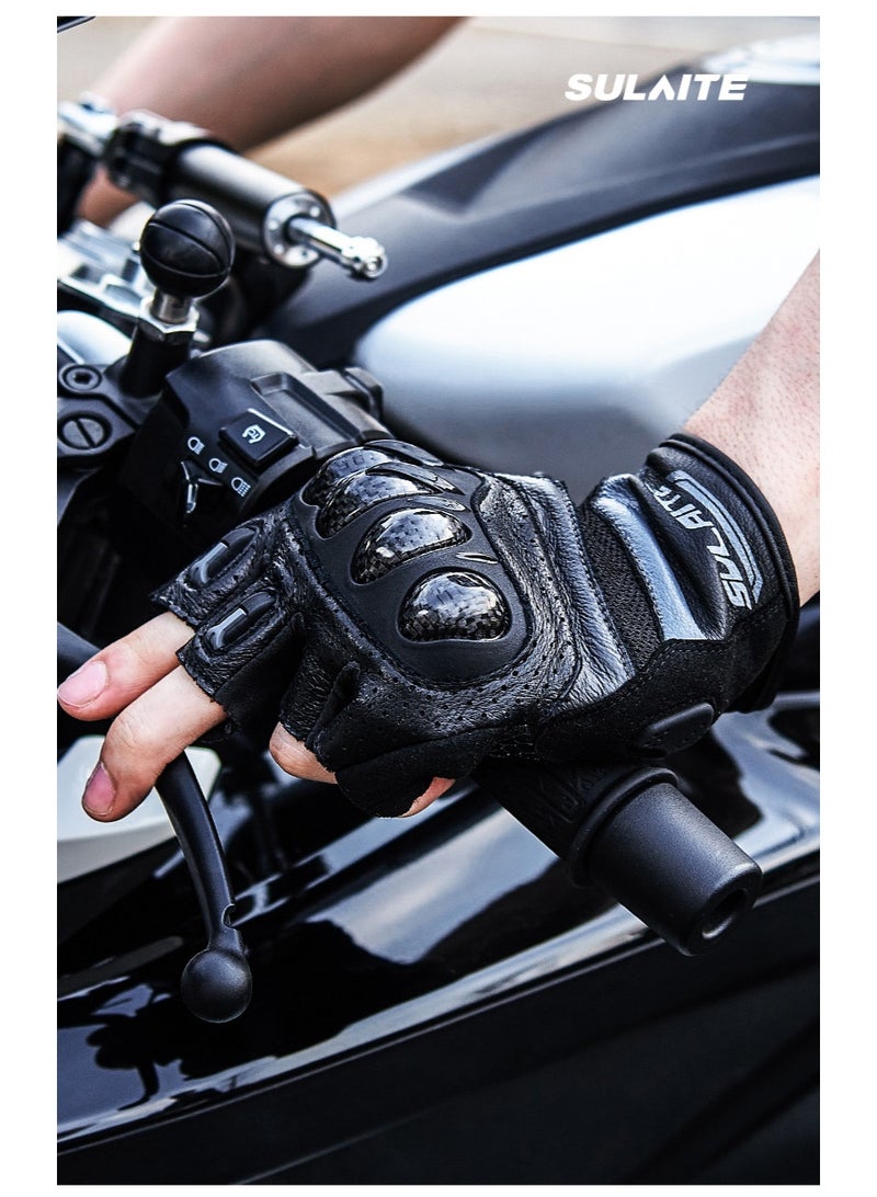 سولايت قفازات ركوب الدراجات النارية Sulaite G7 ترقية 3K ألياف الكربون مكافحة السقوط مزدوجة إصبع شاشة لمس إصبع كامل ونصف إصبع قفازات السفر الدراجات النارية - Image 3