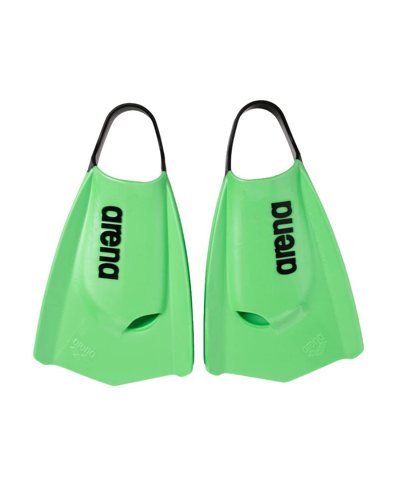 Arena Unisex Adult Powerfin Pro II Swim Training Fins Men and Women Silicone Short Blade Flippers LeftRight Customized Lime Size 67