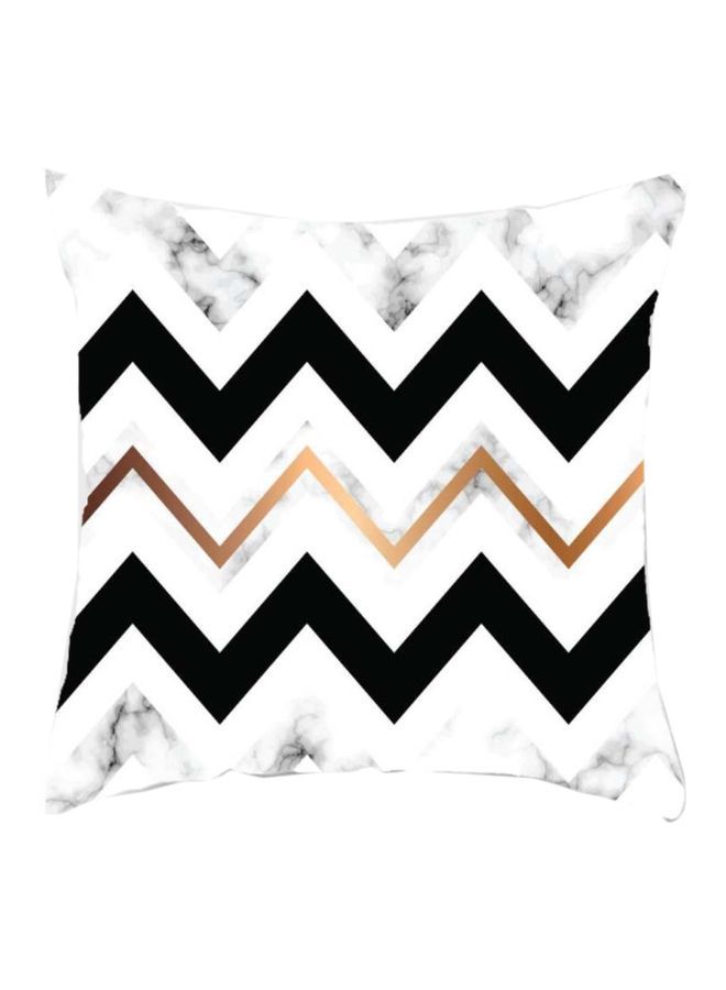 NIBEMINENT Marble Printed Cushion Cover White/Black/Gold 45x45cm