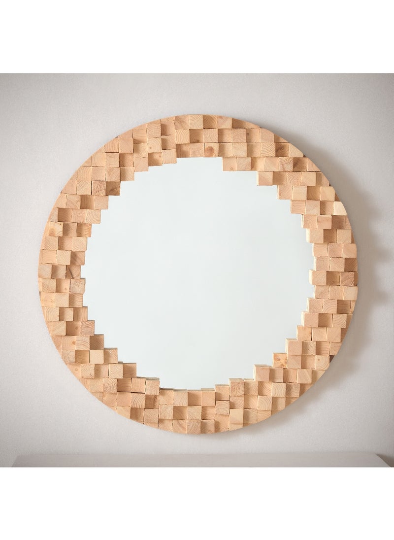 Home Box Inez Wooden Frame Round Mirror 80 x 3.5 x 80 cm  - Image 1
