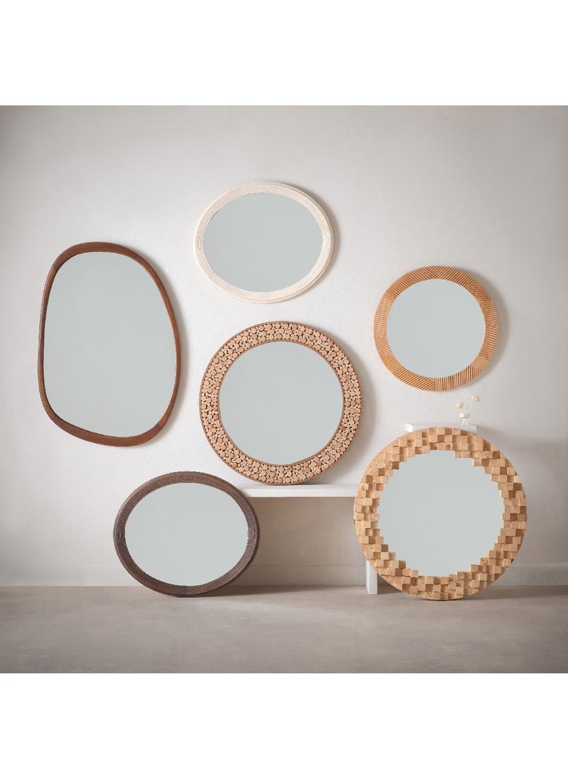 Home Box Inez Wooden Frame Round Mirror 80 x 3.5 x 80 cm  - Image 4