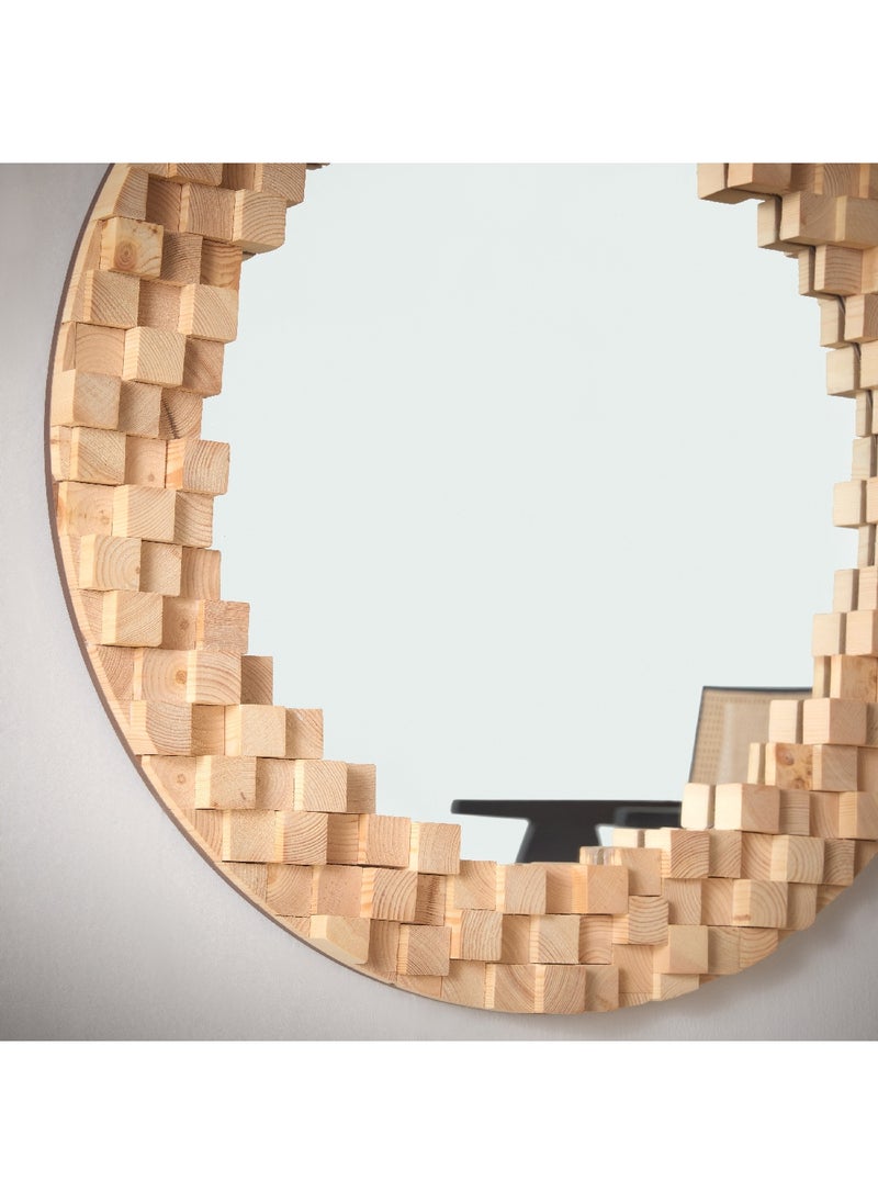 Home Box Inez Wooden Frame Round Mirror 80 x 3.5 x 80 cm  - Image 3