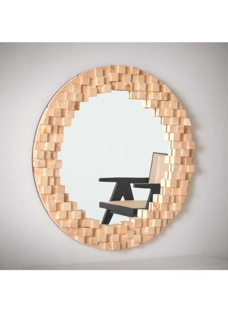 Home Box Inez Wooden Frame Round Mirror 80 x 3.5 x 80 cm  - Image 2