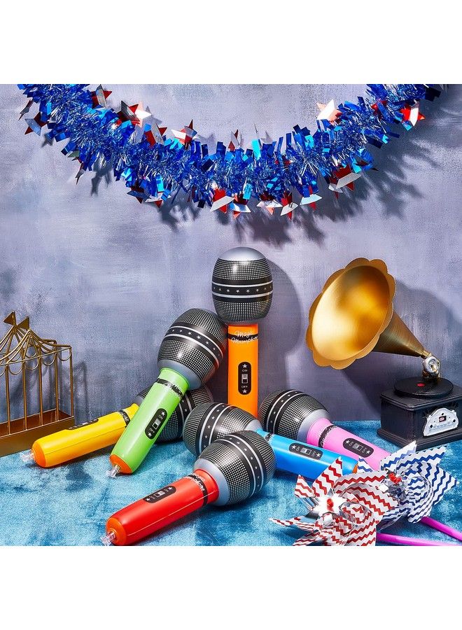 Zhanmai 12 Pieces Inflatable Microphones Blow Up Microphone Plastic Microphone Props Blow Up Microphones Toys For Musical Concert Themed Party Role Play Stage Birthday Decoration Supplies (Random Colors) - Image 5