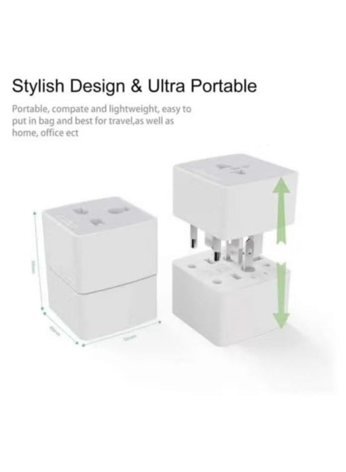 JAJEEK Z4 Multi-Plug Adapter – Universal Travel Adapter for UK, US, EU, and More – Compact, Safe, and Compatible with Multiple Countries for Worldwide Use - Image 4