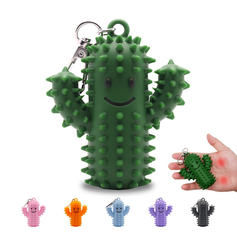 Doacpcr 1 PCS Little Ouchies Pain FidgetSilicone Cactus Stim Tools for Adults Sensory Pain Stim Fidget Toy Spiky Grippy Stim Keychain Anxiety Relief Items Fidget Fun Gift for Friends and Family Green - Image 3