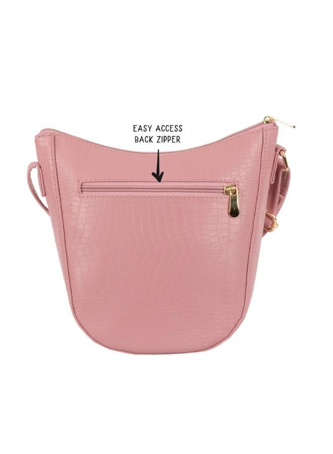 Baggit Women Pink Sling Bag Small Size | Ladies Stylish Casual Cross Body Purse Handbag - Image 4