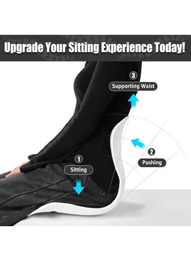 Comfortable back support for office chairs to properly correct body posture, lower back support for floor seating, ideal for home, work, and office, backrest (color: white * gray) - Image 5