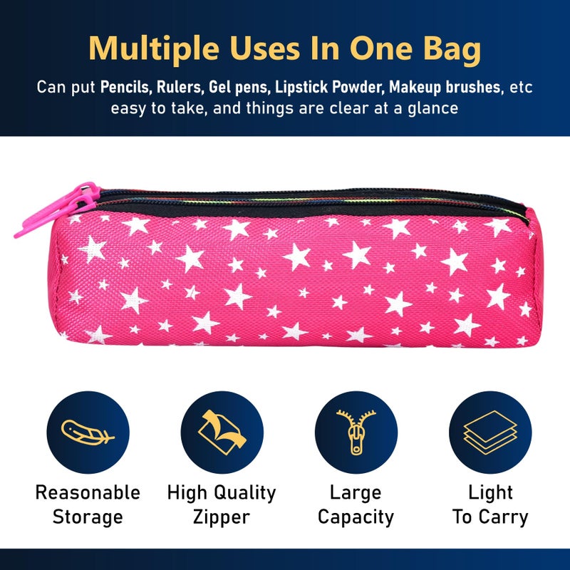 Kuber Industries Makeup Pouch | Rexine Cosmetic Pouch | Jewellery Utility Pouch | Toiletry Pouch for Girls | Travel Makeup Pouch for Girls | Storage Makeup Bag | Star Makeup Pouch | Pack of 2 | Multi - Image 4