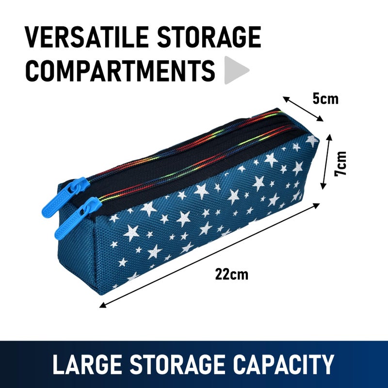 Kuber Industries Makeup Pouch | Rexine Cosmetic Pouch | Jewellery Utility Pouch | Toiletry Pouch for Girls | Travel Makeup Pouch for Girls | Storage Makeup Bag | Star Makeup Pouch | Pack of 2 | Multi - Image 3