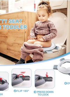 Excefore 2-in-1 Portable Travel Potty, Foldable Toddler Travel Potty With Storage, Convenient Emergency Toilet For Car And Outdoor Use, Grey  - Image 4