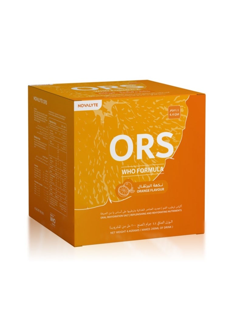 Novalyte ORS 10 Sachets – WHO Formula, Orange Flavour – Hydration & Electrolyte Support - Image 1