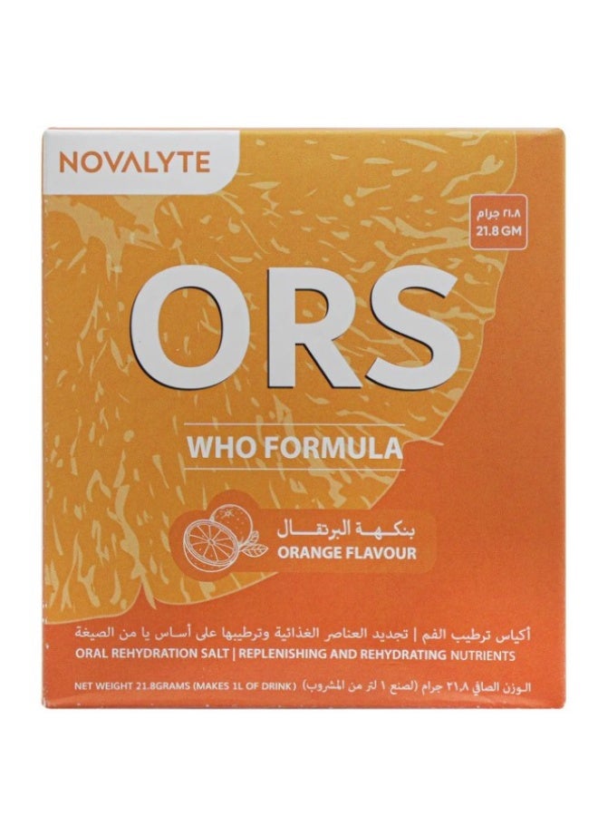 Novalyte ORS 10 Sachets – WHO Formula, Orange Flavour – Hydration & Electrolyte Support - Image 2