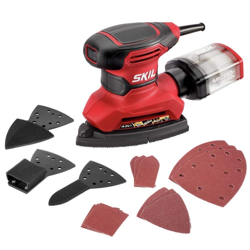 SKIL Corded Multi-Function Detail Sander with Micro-Filter Dust Box 3 Additional Attachments & 12pc Sanding Sheet- SR232301 - Image 1
