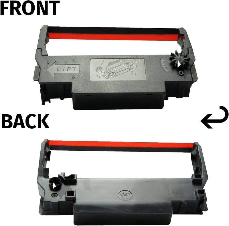 Gorilla Supply Compatible Ink Ribbon Replacement for ERC 30 34 38 B/R ERC38 NK506, Compatible for POS Receipt Printers, Sealed Individual Pack, 12-Packs (Black/Red) - Image 2