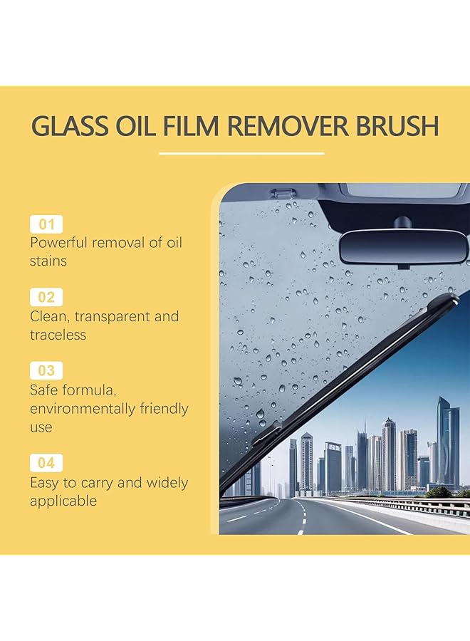 Azonee Automotive Oil Film Cleaning Brush, Glass Cleaning Brush For Windshield & Rearview Mirrors, Prevents Rain And Fog, Improves Clarity, Hydrophobic Glass Coating For Clear Visibility, Universal Fit - Image 3