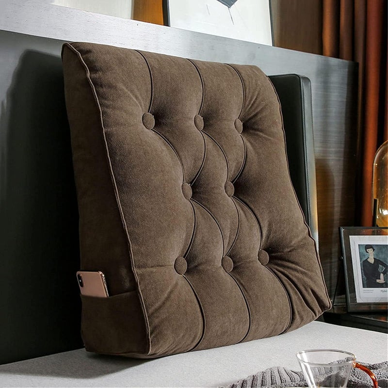 Solid Color Large Headboard Cushion Pillow Triangular Wedge Pillow for Bedroom Playroom Headboard Decorative - Image 1