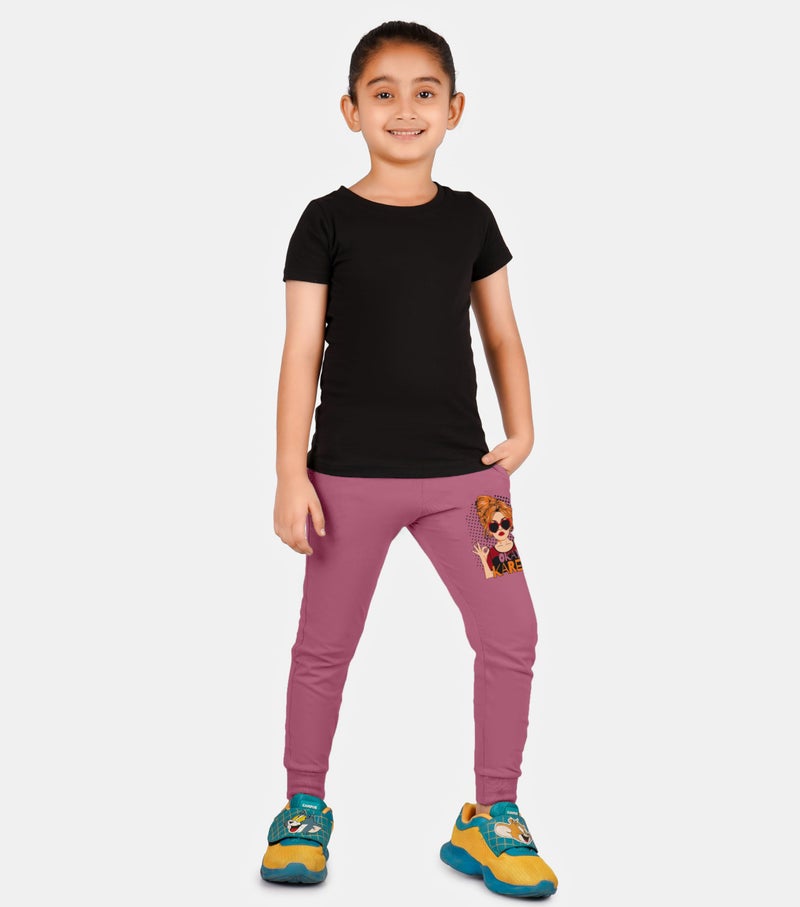 KYDA KIDS® Cotton Printed Regular Fit Track Pants for Girls (Pack of 2) - Image 4