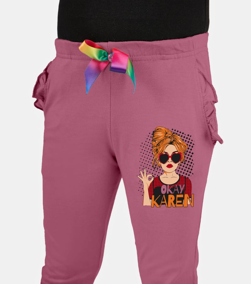 KYDA KIDS® Cotton Printed Regular Fit Track Pants for Girls (Pack of 2) - Image 5