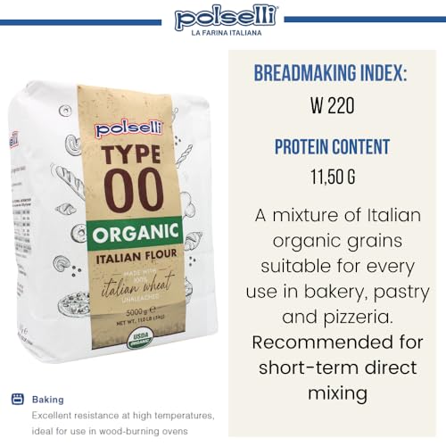 POLSELLI Organic Flour, Type 00, 100% Italian Grain, Double Zero Flour, OO Extra Fine, BIO, Neapolitan Italian Pizza, Bread, Pasta, All Natural, Unbleached, All-Purpose Flour, Unbromated, No Additives - Image 5