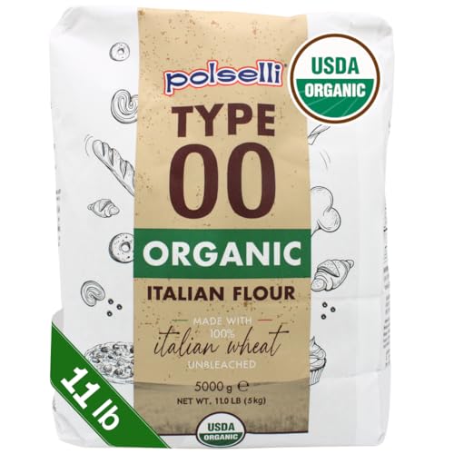 POLSELLI Organic Flour, Type 00, 100% Italian Grain, Double Zero Flour, OO Extra Fine, BIO, Neapolitan Italian Pizza, Bread, Pasta, All Natural, Unbleached, All-Purpose Flour, Unbromated, No Additives - Image 1