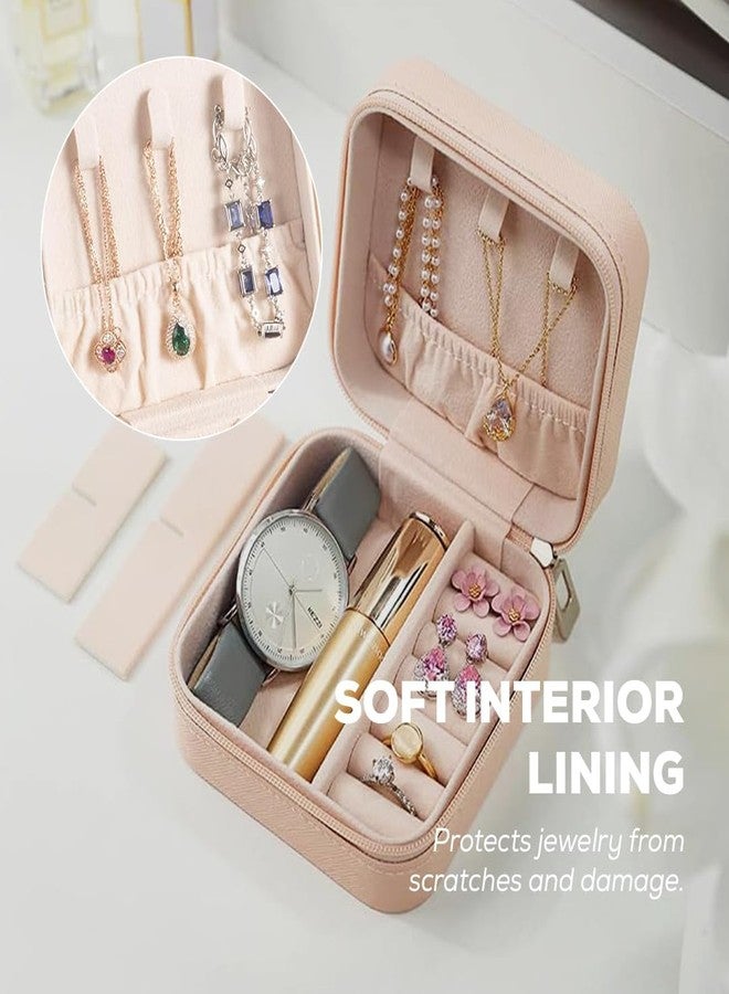Nibbler Square Travel Jewellery Box Multicolor for Women, Travel Earrings Organiser Box, Portable Jewellery Box Organisers for Rings, Earrings, Bracelets, Necklaces Decorative box (Alpha) - Image 5