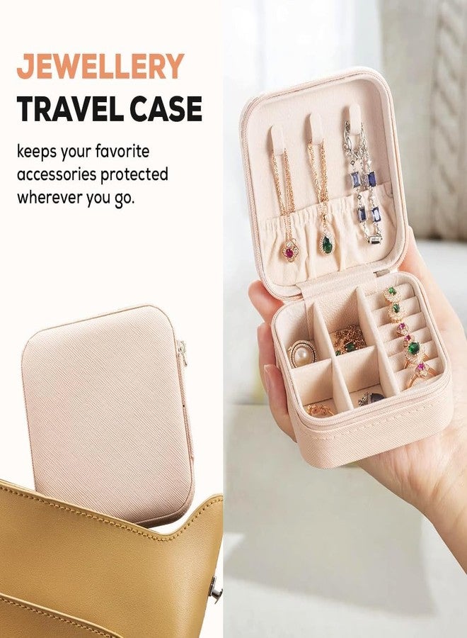 Nibbler Square Travel Jewellery Box Multicolor for Women, Travel Earrings Organiser Box, Portable Jewellery Box Organisers for Rings, Earrings, Bracelets, Necklaces Decorative box (Alpha) - Image 3