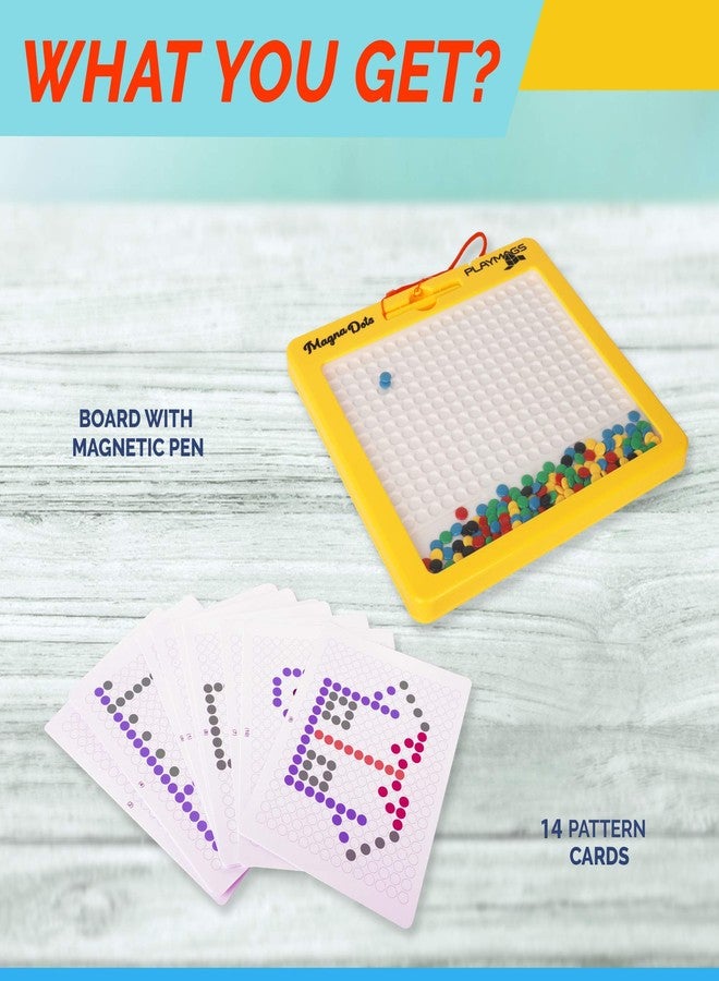 Playmags Large Magnetic Drawing Board for Kids - Magna Dots Doodle Board with Magnetic Pen - 12.5" Large Size with Kid Safe Magnets - Fun toy Birthday Gift - Image 3