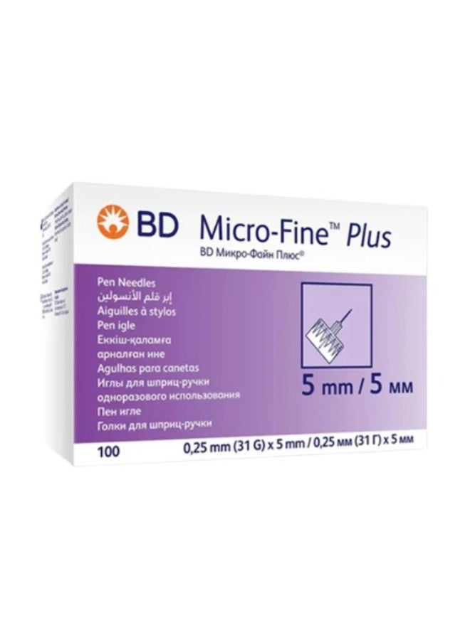 BD Micro-Fine إبر مايكرو فاين من بي دي لقلم الأنسولين مقاس 31جم ×5 مم ( بوكس 100 قطعة ) - Image 1