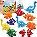 GKDOMS 26 PCS Alphabet Dinosaurs Matching Toy Toddlers ABC Learning Dinosaurs with Uppercase Lowercase Match and Snap Fine Motor Game Preschool Learning Activities Thank You Valentines Gifts for Kids - Image 2