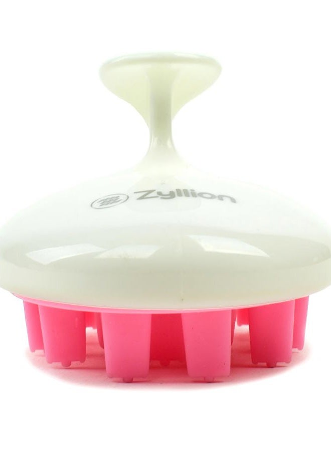 Zyllion Hair Shampoo Brush and Scalp Massager Care for Dandruff Removal, Scrubber, Hair Growth and Exfoliator with Flat and Pointed Soft Silicone Bristles for Women and Men - Pink (ZMA-12-PK) - Image 3
