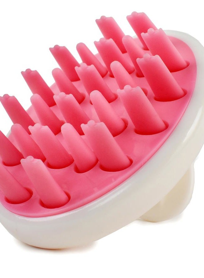 Zyllion Hair Shampoo Brush and Scalp Massager Care for Dandruff Removal, Scrubber, Hair Growth and Exfoliator with Flat and Pointed Soft Silicone Bristles for Women and Men - Pink (ZMA-12-PK) - Image 1