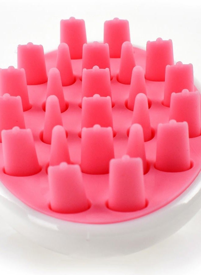 Zyllion Hair Shampoo Brush and Scalp Massager Care for Dandruff Removal, Scrubber, Hair Growth and Exfoliator with Flat and Pointed Soft Silicone Bristles for Women and Men - Pink (ZMA-12-PK) - Image 2
