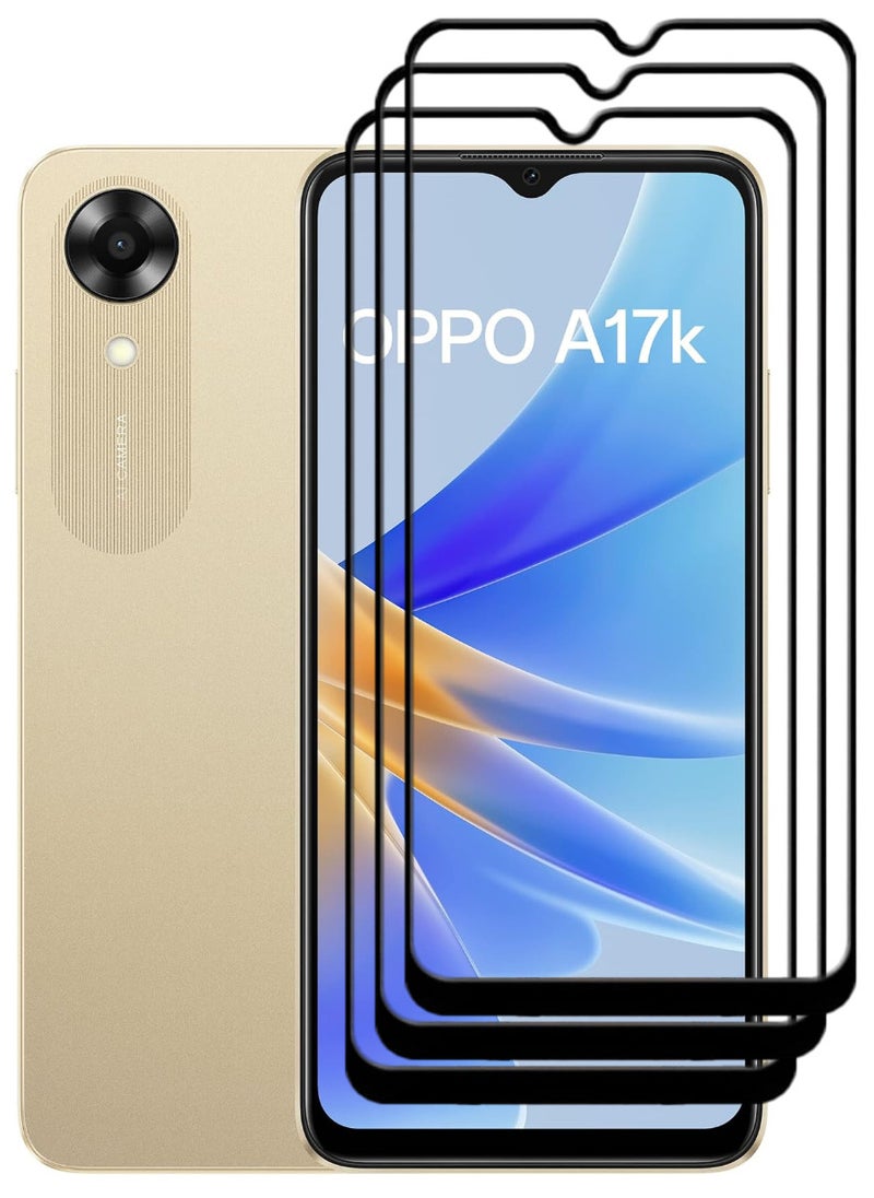ACLIX 3 Pieces Antistatic ESD Dustproof Premium Quality High Definition Tempered Glass Screen Protector Designed For Oppo A17k - Image 1