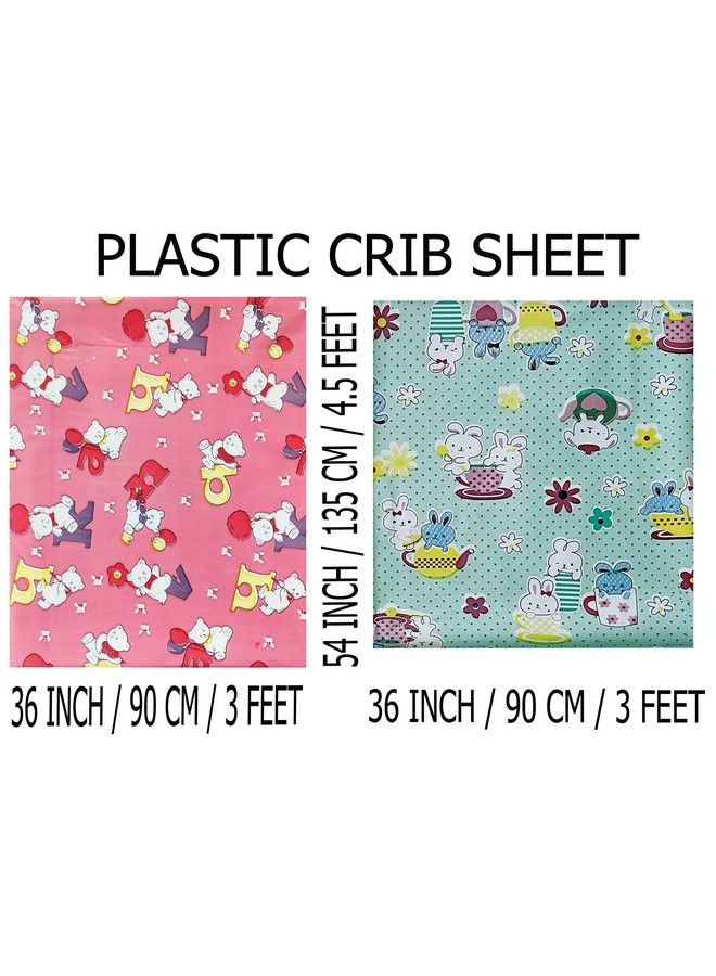 Ecosoft Plastic Sheetpvc Sheet For Kidsrubber Sheet For Babiesbed Wetting Protector(90 X 135 Cm) (Alphabet Pink & Rabbit Green)  - Image 3