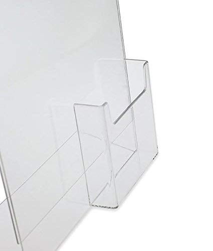SOURCEONE.ORG Deluxe Clear Acrylic Slant Back Sign Holder Premium 8.5 x 11 Inches with Trifold Brochure Pocket - Image 3