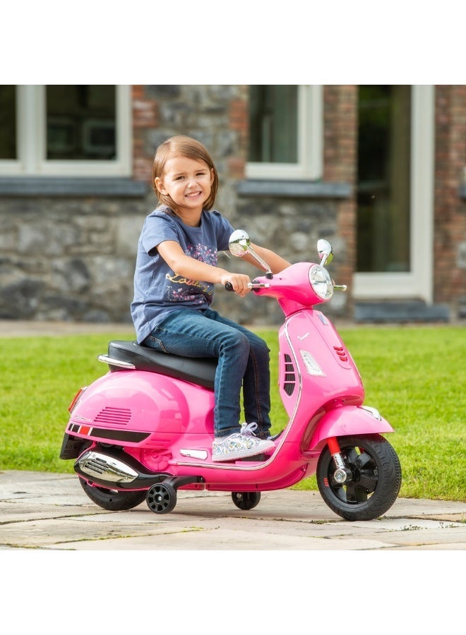 Vespa Electric Ride On Scooter Bike - 12V - Pink - Image 1