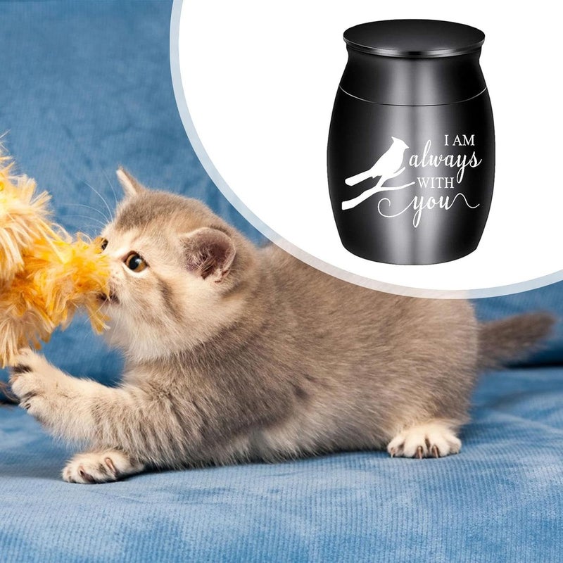 Memorial Box, Funeral Storage Container, Portable Metal Urn, Unique, Multifunctional, Practical, Pet Box, Black - Image 5