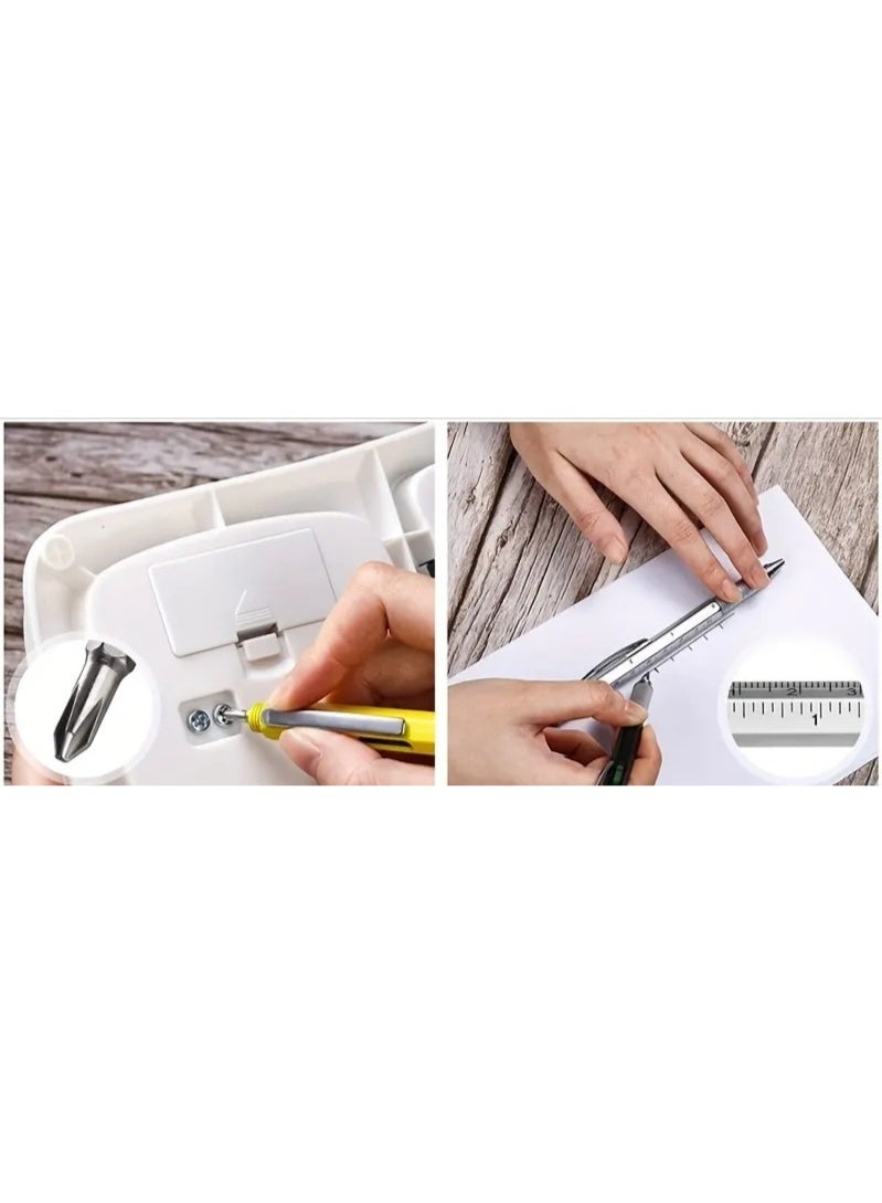 قلم المهندس و المقاول السعودي 6 في 1 متعدد الوظائف مفيد فيه أدوات البناء في جيبك او في مكتبك يحتوي قلم حبر ناشف و مسطرة سم او بوصه و ميزان و مفك برغي عادي و مفك برغي مربع و قلم للهواتف و الأجهزه اللوحية لا يحتاج إلى بطارية و ممكن هديه لطيفة لون ازرق - Image 5