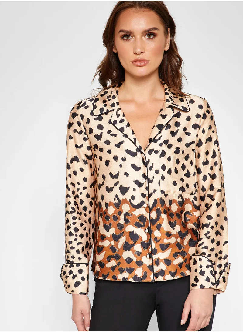 MANGO Leopard Print Shirt