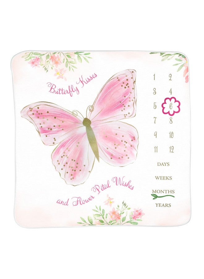 Lillian Rose Butterfly Baby Milestone Blanket Frames Pink - Image 1
