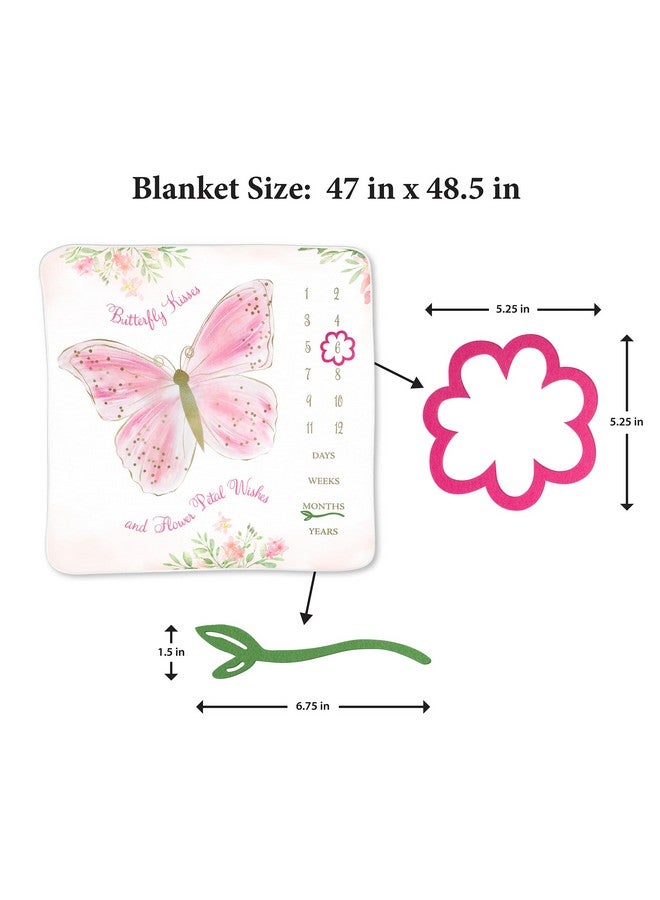 Lillian Rose Butterfly Baby Milestone Blanket Frames Pink - Image 2