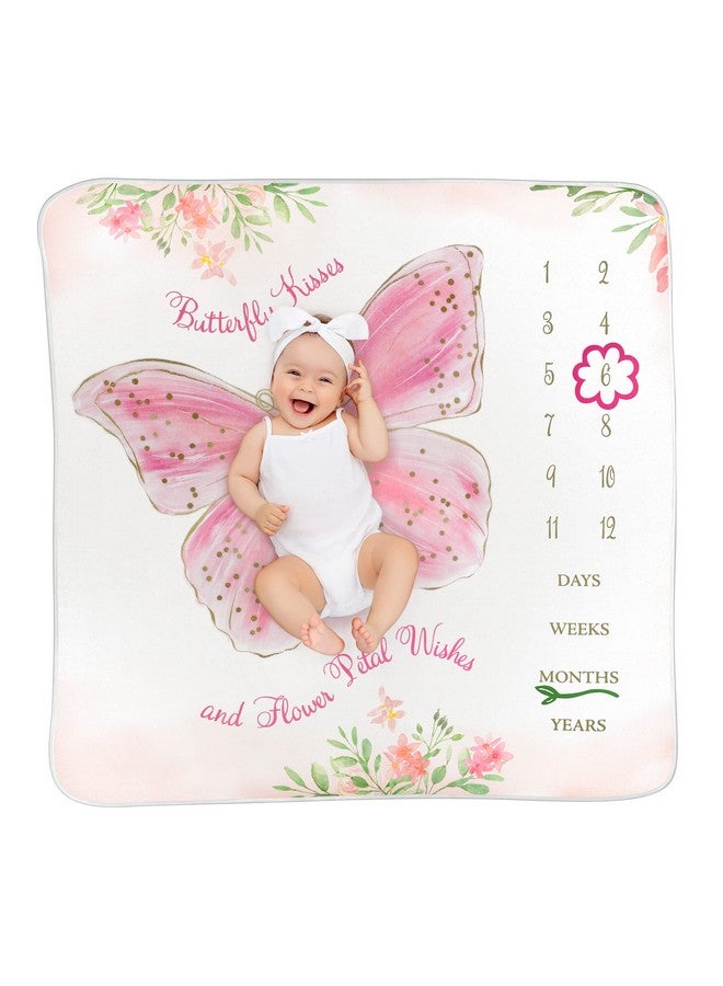 Lillian Rose Butterfly Baby Milestone Blanket Frames Pink - Image 4